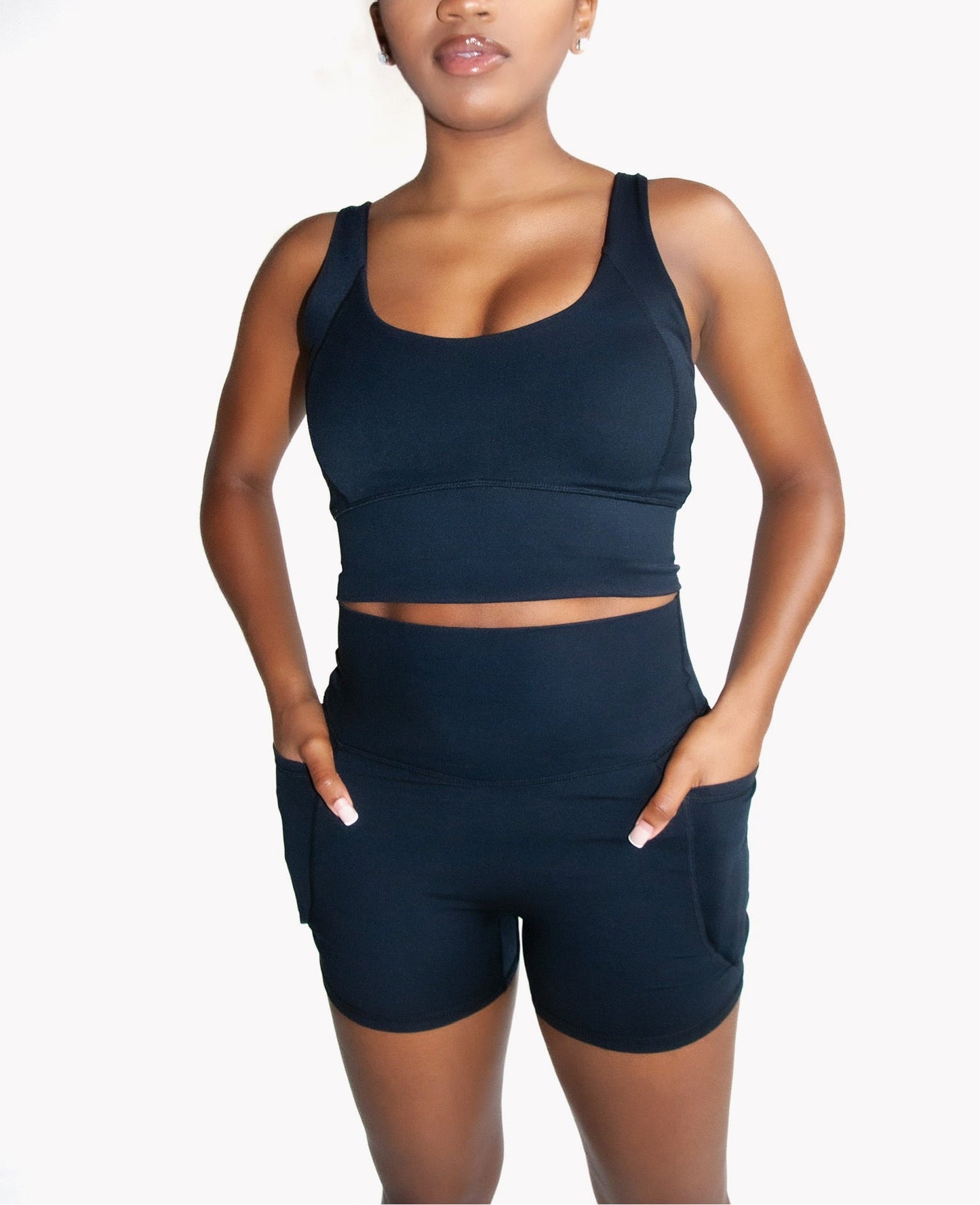 U- Scoop Cropped Tank - Onyx